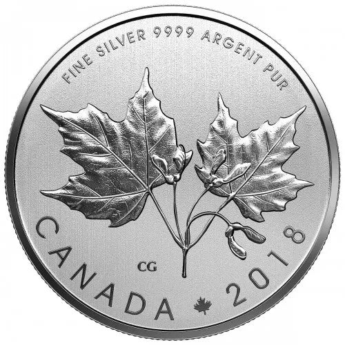 2018 $10 Fine silver .9999 Maples leaves 1/2 oz0