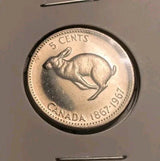 Bunny 1967 Canada Centennial 5 Cents AU SHIPPING LOW COST - NumisFind