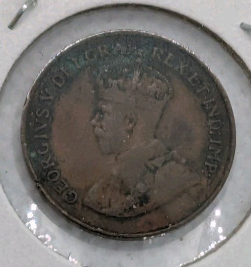 1920 CANADA 1 One Cent Coin - GEORGE V - Small Canadian Bronze 1 One Penny1