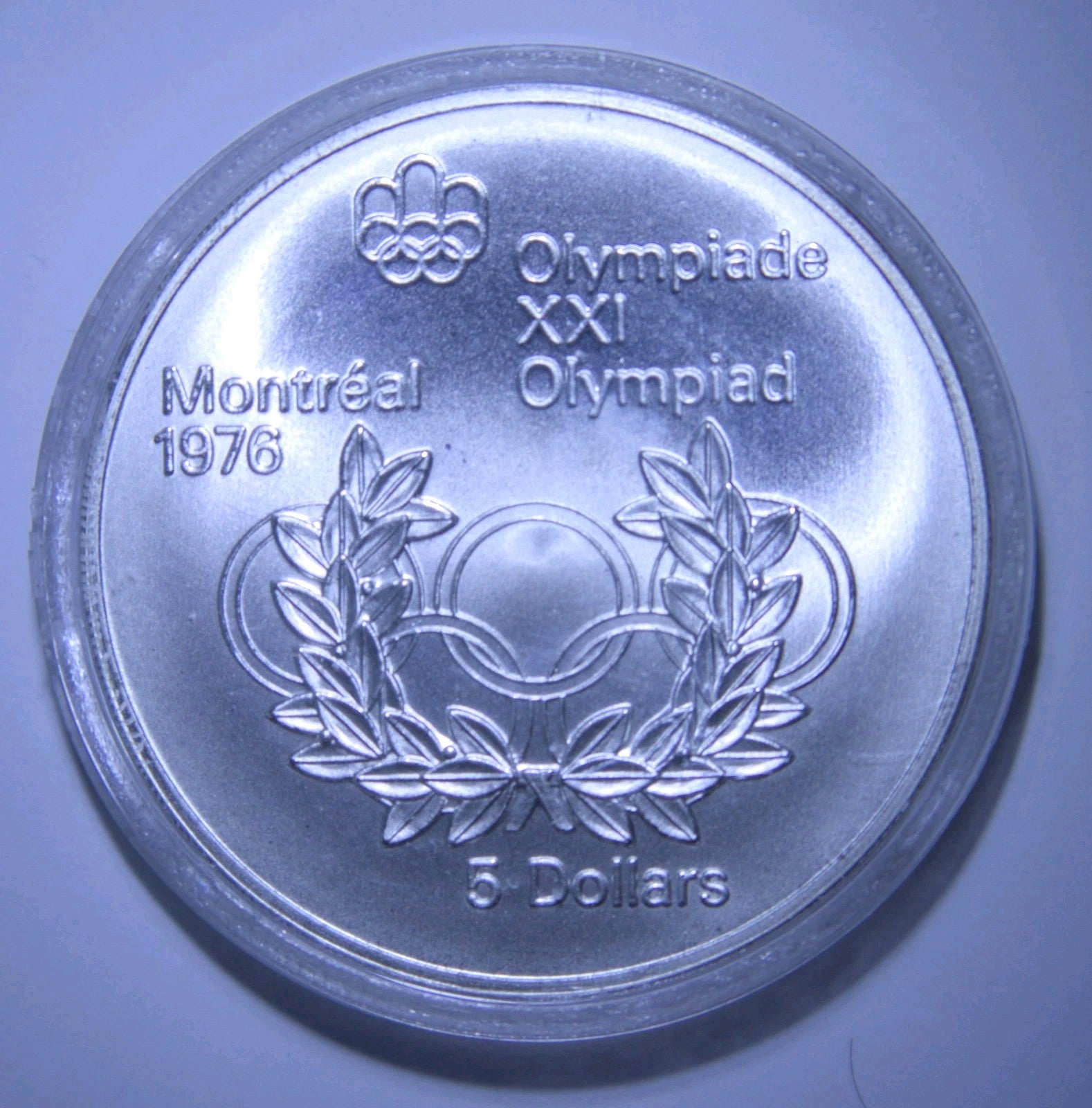 1974 Montreal Olympics .925 SILVER $5 Coin  - Olympic Rings0
