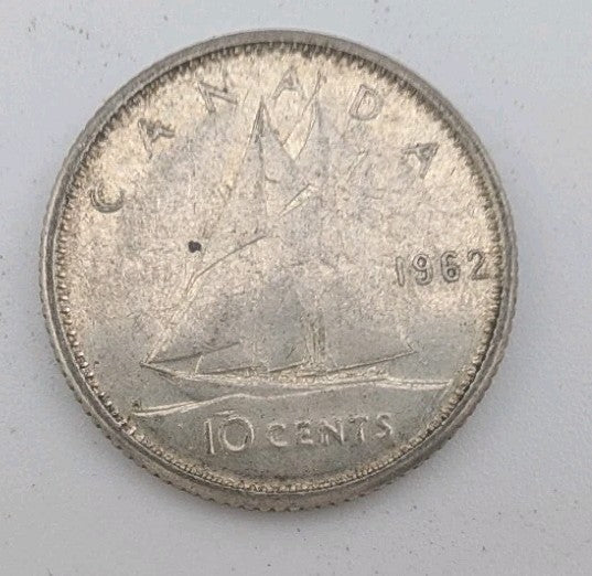 1962 Canada 10c Silver coin Dime - 2g of pure silver0