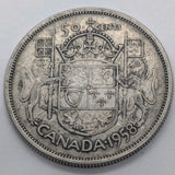1958 Canadian 50 Cents .800 Silver Half Dollar Queen Elizabeth II UNC0