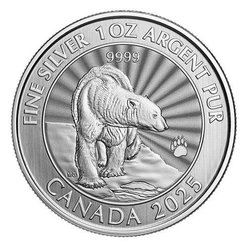 2025 $5 The Majestic Polar Bear: 1 oz. 99.99% Pure Silver Coin - NumisFind