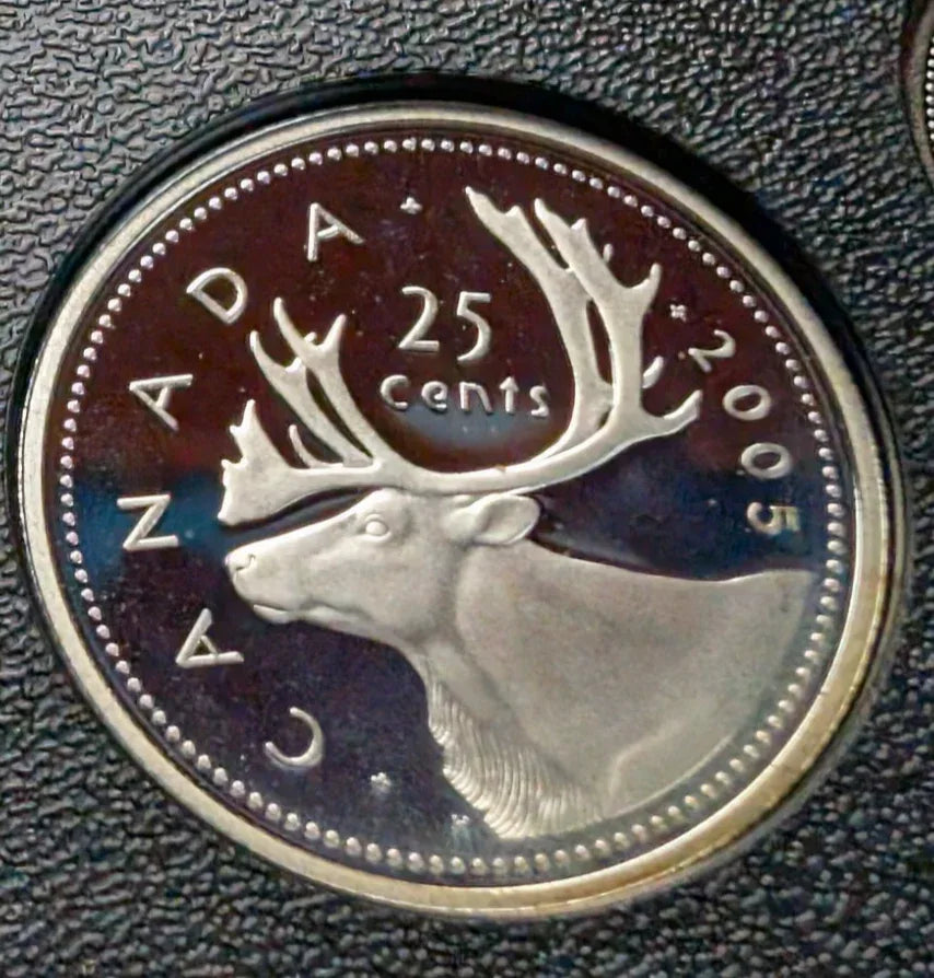 2005 Canada 8 Coin Silver PROOF Set w/ Gold Plated Silver Dollar - NO BOX - NumisFind