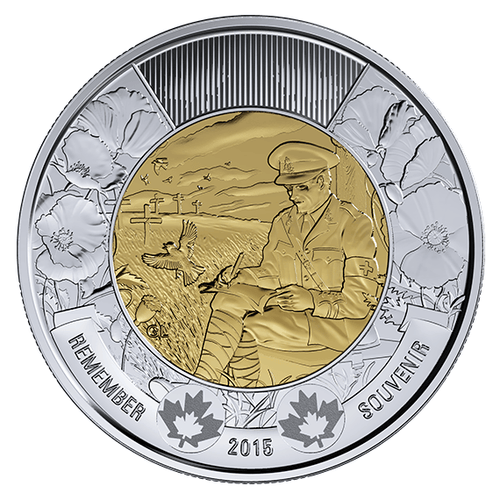 2015 Canada Remember : In Flanders Field Toonie Two Dollar $2 Coin M UNC Toon0