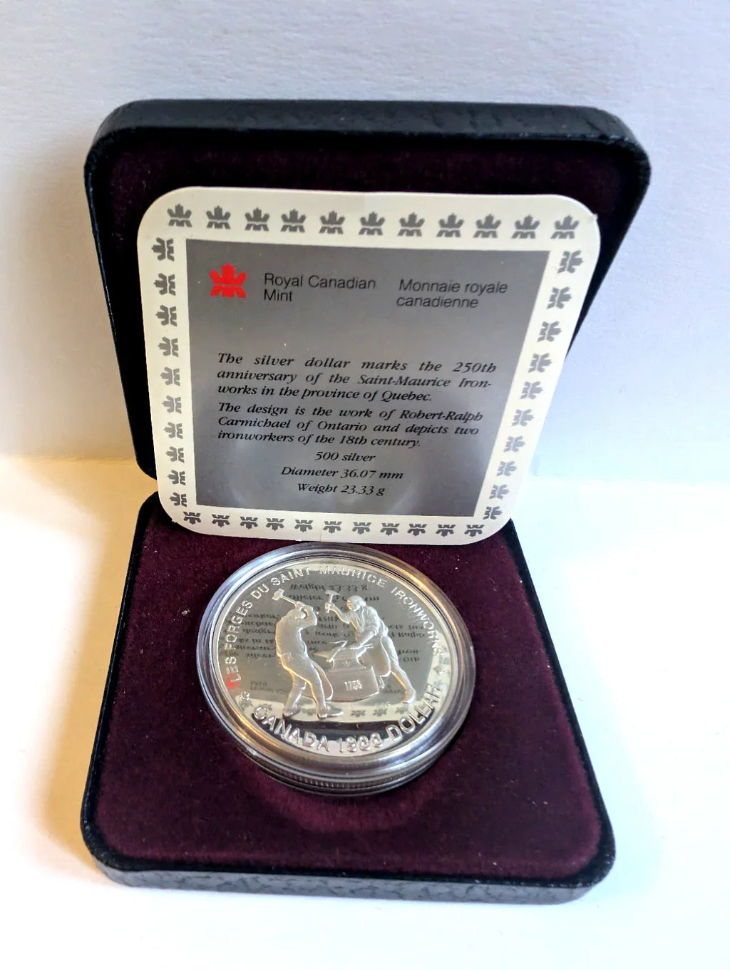 1988 - 1 Dollar - Silver Coin - Canada - Saint-Maurice Ironworks - Proof - NumisFind