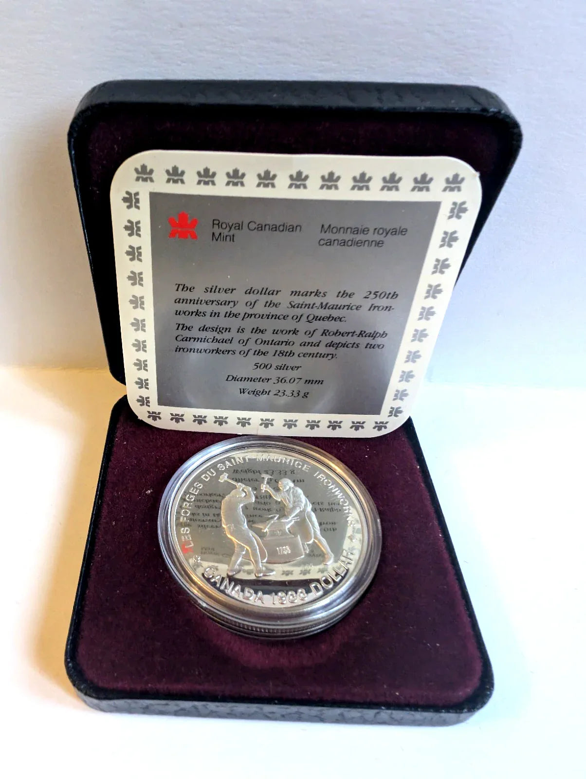1988 - 1 Dollar - Silver Coin - Canada - Saint-Maurice Ironworks - Proof - NumisFind