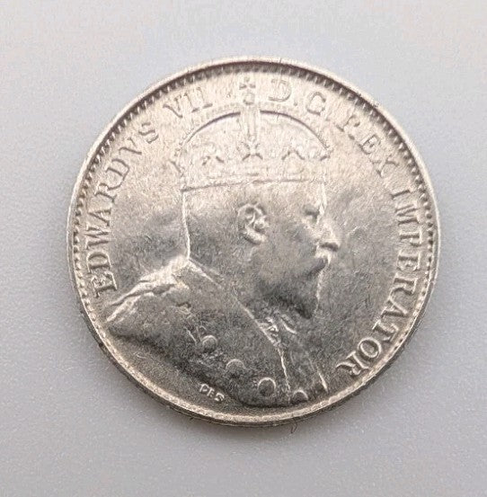 Canada 1902 Silver 5 Cents, Nice Grade, King Edward VII1