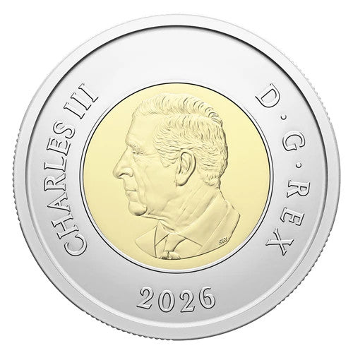 Canada 2026 CN Tower 50th Colourized UNC Toonie Glow in the Dark2