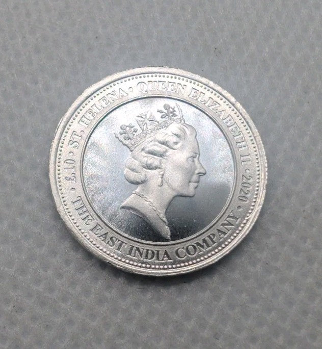 2020 St. Helena 1/10 Oz .999 Silver Crown Guinea East India Company1