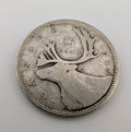 Canada 1937 25 Cents 25c Canadian Caribou Quarter Coin - 80% Silver - ASW .150oz0