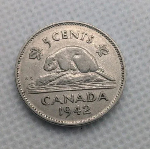 1942 Canada 5 Cent George VI Canadian Nickel Coin Five Cents - NumisFind