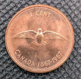 1967 1 Cent Canada Canadian Penny BU0