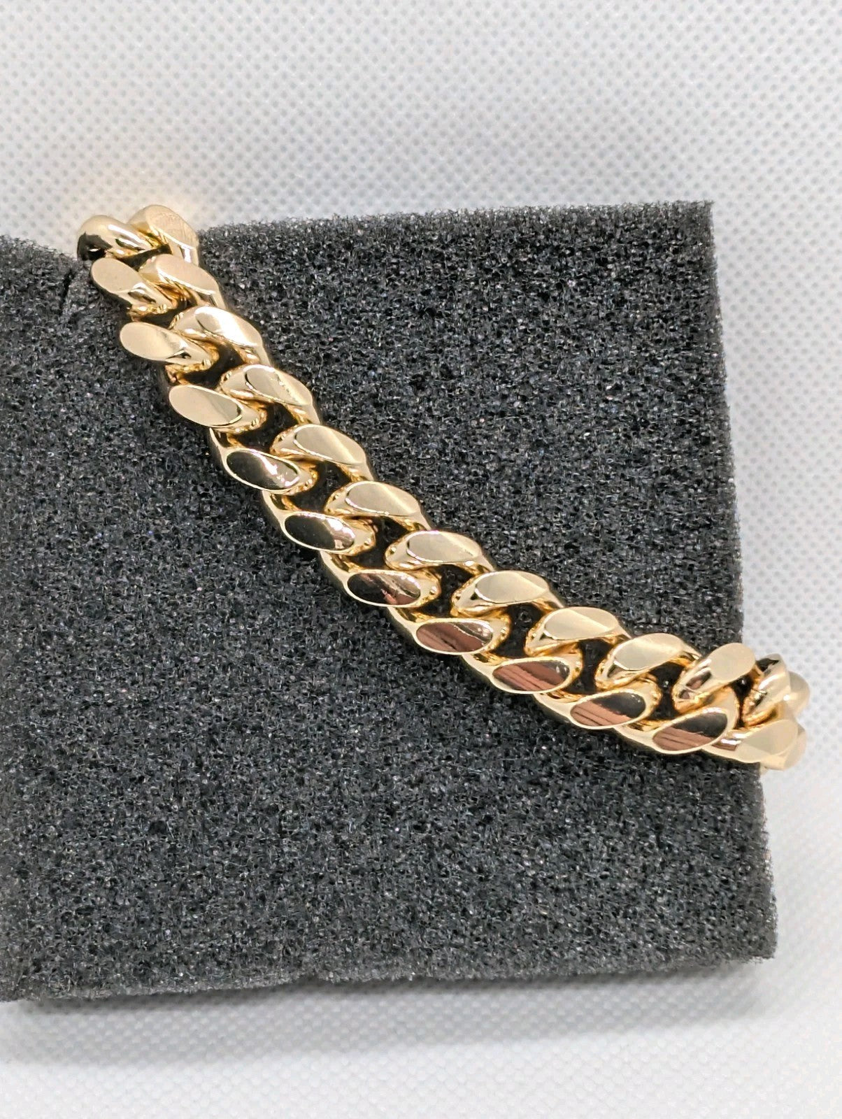 Men's 18k Gold Plated Curb Cuban Chain Link Bracelet 1