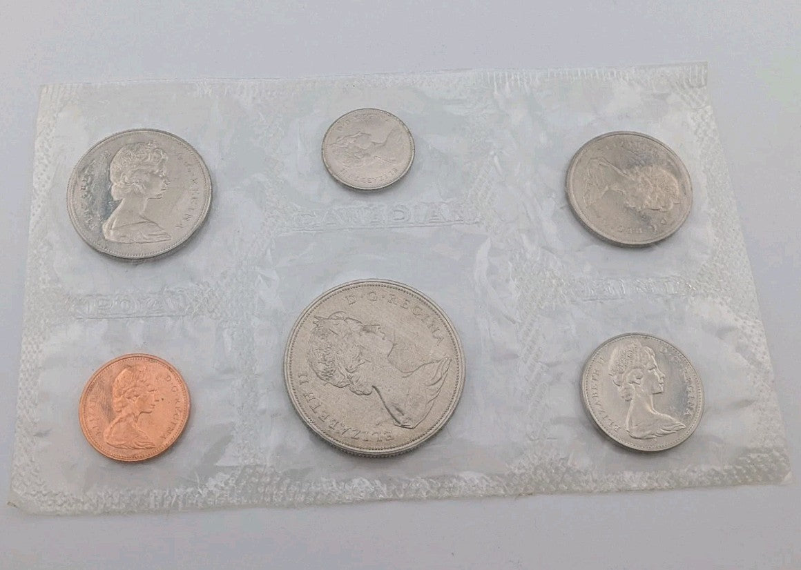 1968 Canada Pl 6-Coin Set Original Seal Dollar 50-Cent Quarter Dime Nickel Penny1
