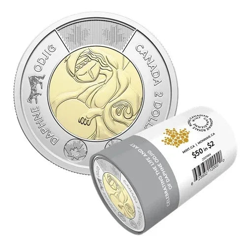 NEW ! 2025 Daphne Odjig Toonie $2 No Color Canada Special Wrap RCM Roll - NumisFind