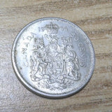 1964 Canadian 50 Cents .800 Silver Half Dollar Queen Elizabeth II Circ0