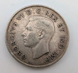 1943 Canada 50 Cents Silver Coin - 0.3oz of pure Silver1