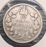 1918 Canada Silver coin 10c 10 cents dime - .925 SILVER0
