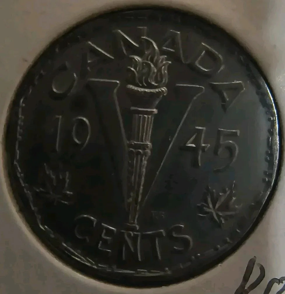 RARE MINT ERROR Die Chip In D And A Of CANADA 5 Cents 1945 AU - NumisFind