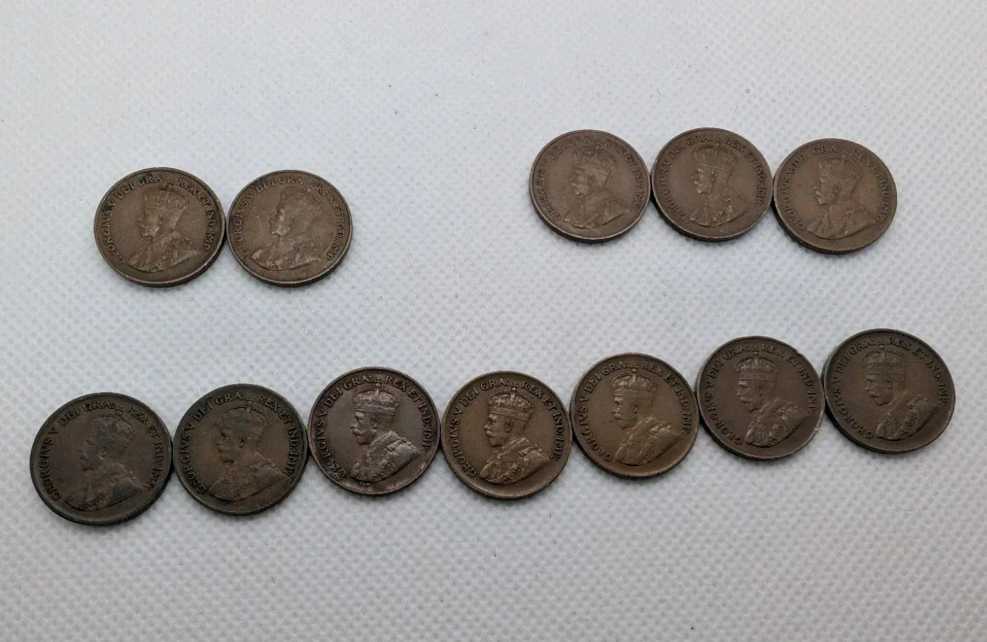 Set of 12 Canada Small Cents George V Coins (1920 -1936) - Pennies 1P 1c - Circ - NumisFind