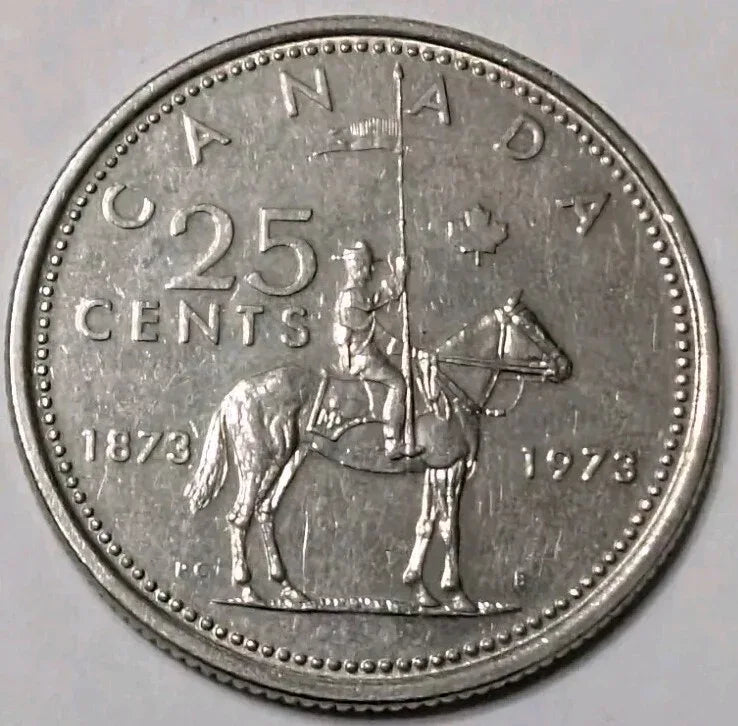 CANADA 25 CENTS 1973 RCMP-GRC QUARTER - CRICULATED - SHIPPING LOW COST - NumisFind