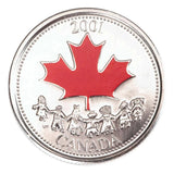 2001P Canada Day 25 Cents  -  Coloured Proof Like - In Original Packaging1
