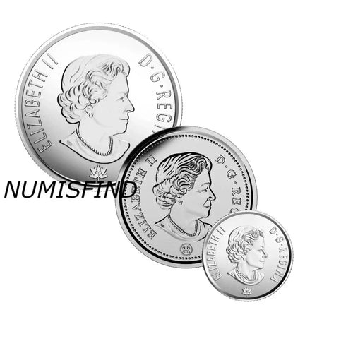 Canada set of 3 coins 1867-2017 UNC 5, 10 and 25 cents coloured - NumisFind