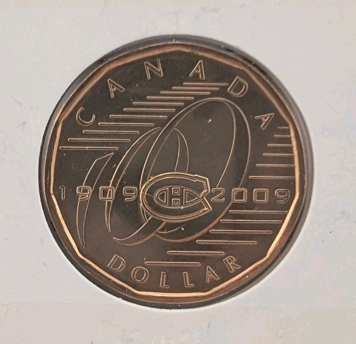 2009 Canada Montreal Canadiens Loonie. Mint UNC. $1 Dollar Coin Loon0