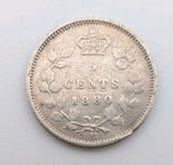Canada 1880 H 5 Cents - Silver - Victoria0