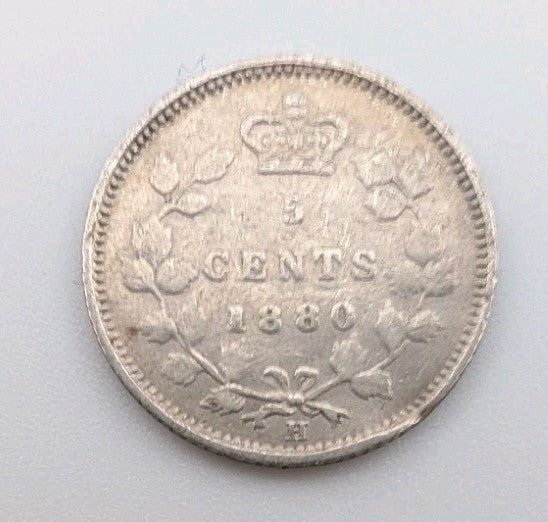 Canada 1880 H 5 Cents - Silver - Victoria0
