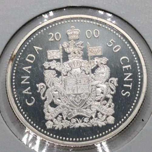 2000 Canada Proof 5c 10c 25c & 50c Silver Heavy Cameo Coins From RCM Set1