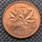 1966 Canada 1 Cent Coin Penny Uncirculated0