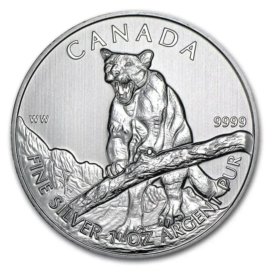 2012 Canada $5 Dollar 1oz .9999 Silver BU * COUGAR * Wildlife Series Coin - NumisFind