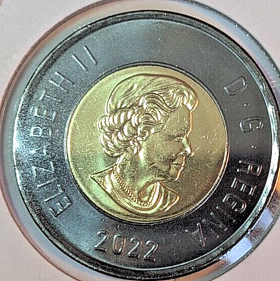 2022 Canada $2 Dollar - Black Toonie - UNCIRCULATED BU from Mint Roll2