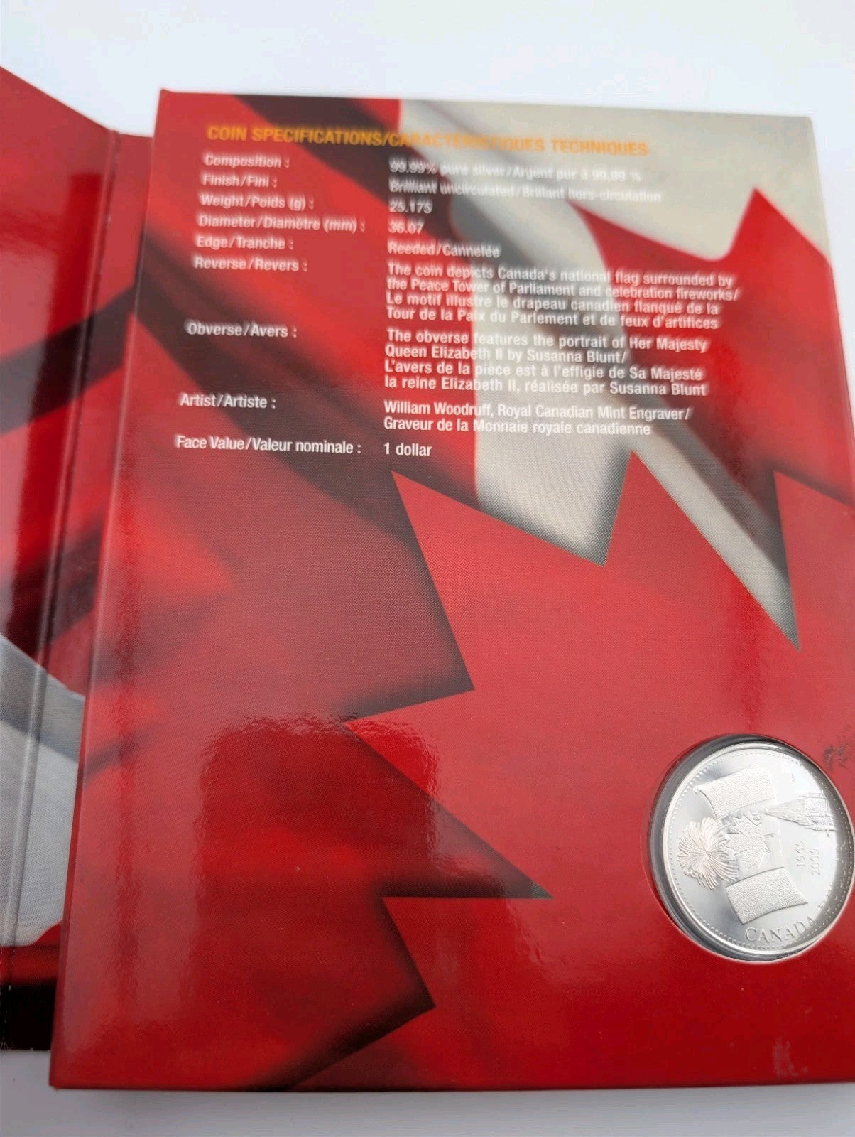 2005 Canada $1 40th Anniversary of Flag Commemorative Coin w/ CD-ROM3