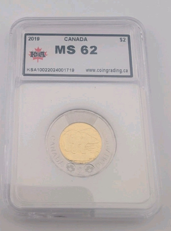 **MS-62** 2$ 2019 Toonie Graded KSA - PERFECT CONDITION0