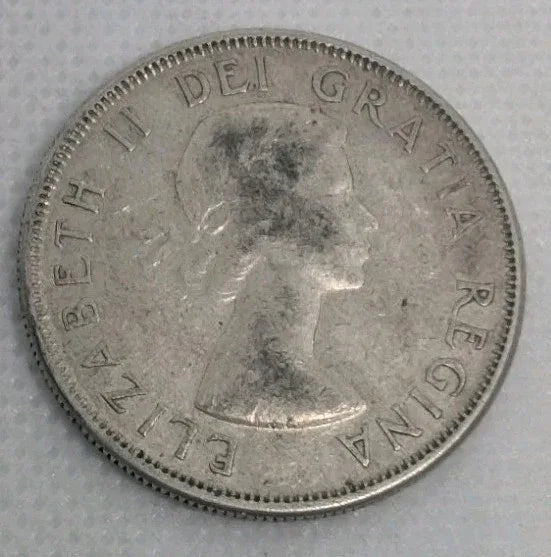 1957 50 Cents Canada Silver 50C Coin 0.8 Silver Coin - NumisFind