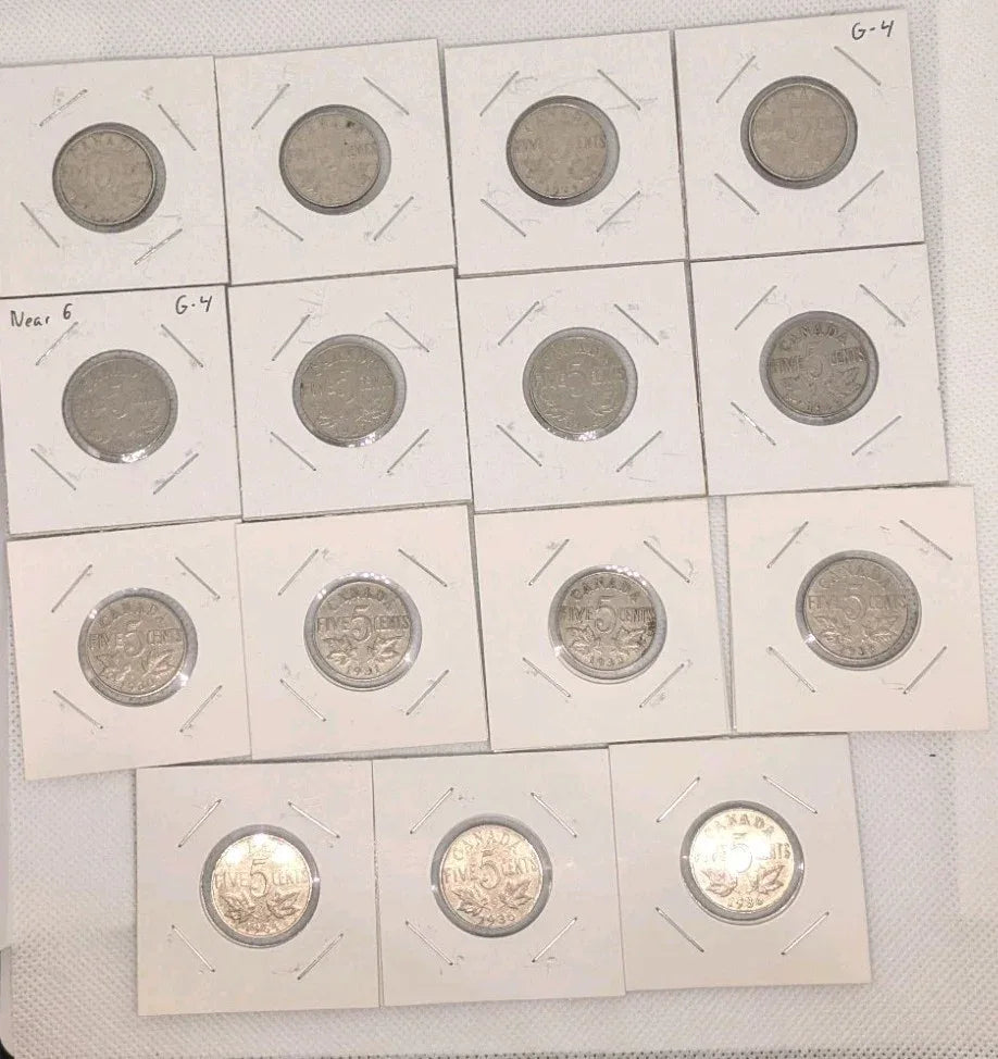 CA Complete collection - 5 cent 1922-1960 - KEY DATE 1925 - 42 coins - NumisFind
