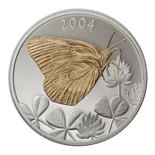 2004 50C Canada Colorized "CLOUDED SULPHUR" SILVER PF Coin - 0.3 oz. SILVER - NumisFind