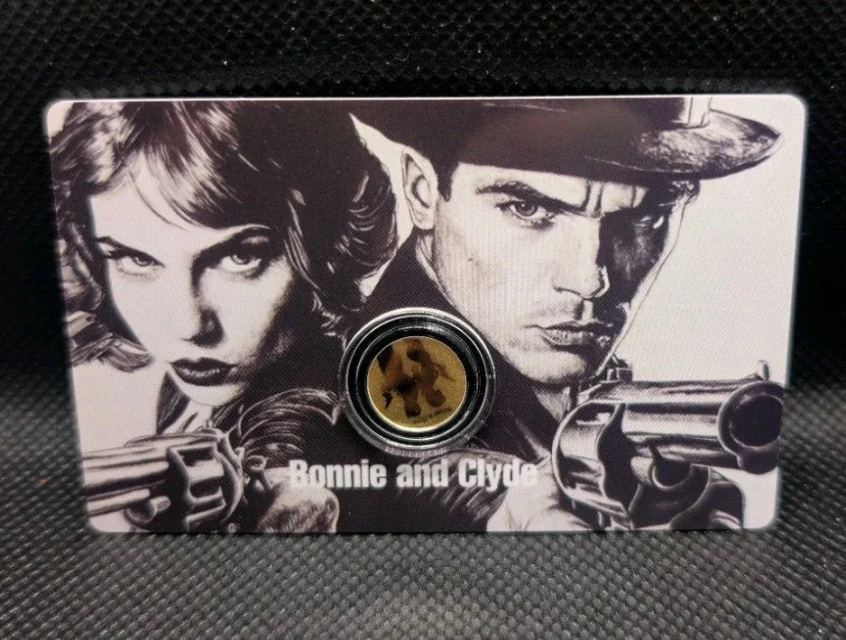 2025 Niue Bonnie And Clyde 1/1000 Oz Legal Tender Gold Coin In Card - NumisFind