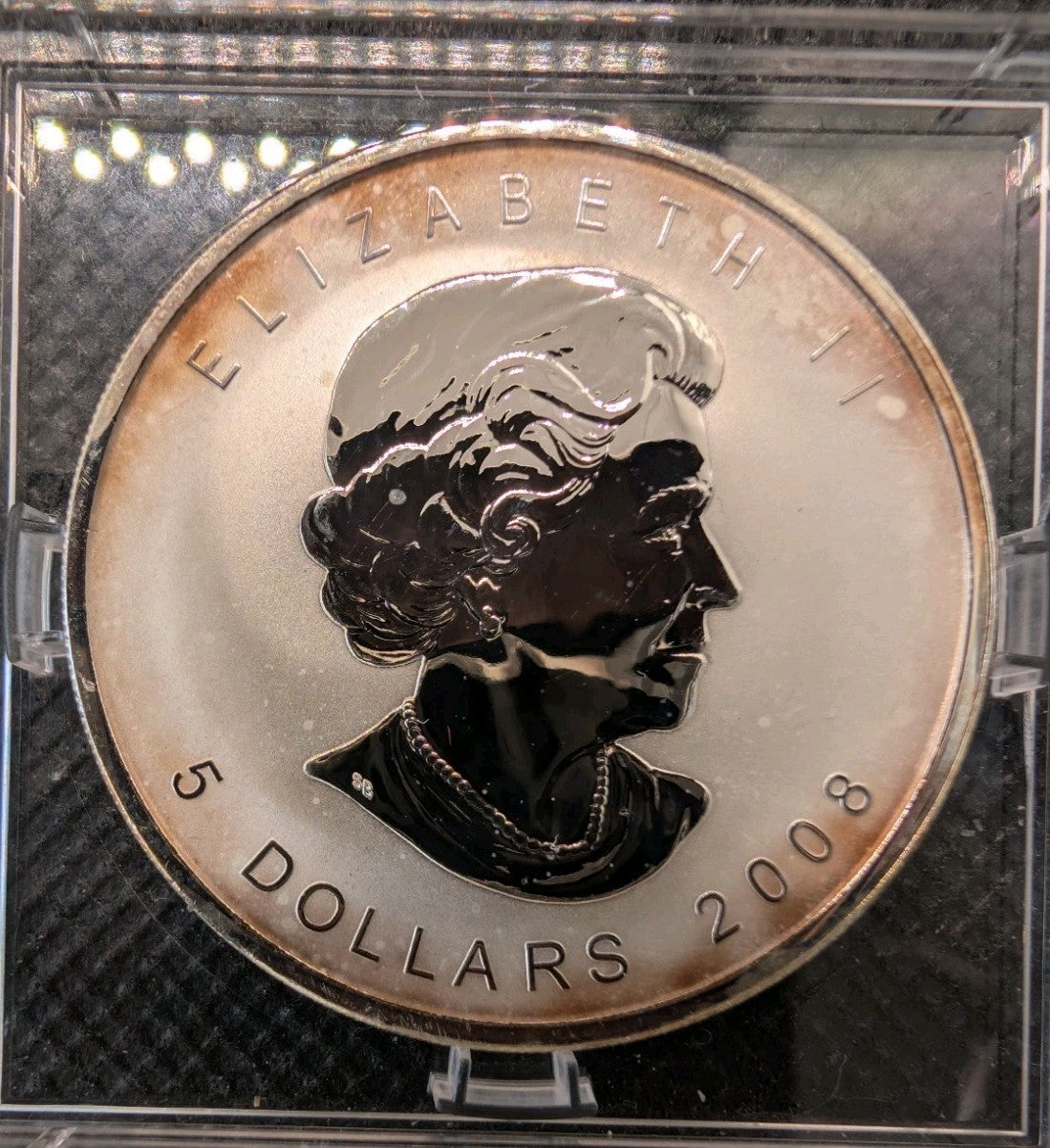 RARE 1 oz Silver Maple Leaf 2008 Fabulous 12 Privy Mark CANADA 5$ - Light Toning1