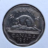 1961 Canada 5 Cent George VI Canadian  Nickel Coin Five Cents0