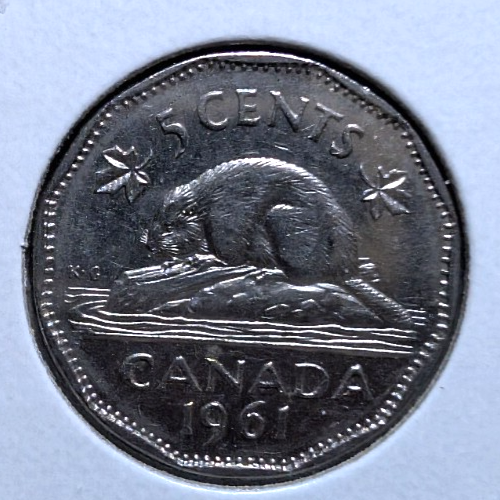1961 Canada 5 Cent George VI Canadian  Nickel Coin Five Cents0