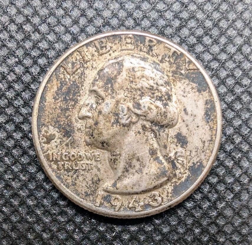 1943 Washington US Quarter 25c Coin 0.9 Silver Coin - NumisFind