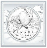 Canadian $50 Dollar Fine Silver Coin 99.99 Pure 2016 Wolf & Hare Royal CAN Mint0