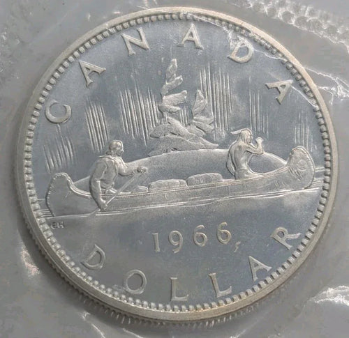 1966 80% Silver Canadian Canada Silver Dollar BU From PL Set Sealed - NumisFind