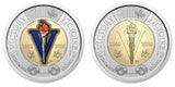 Canada 2020 WWII Victory 75th Coloured & Non coloured BU UNC Toonie from a Roll - NumisFind