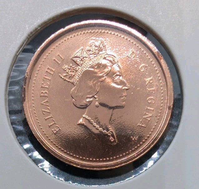 Canada 2000w Prooflike 1 cent One c 1 penny Coin Winnipeg W Mint Mark 20001