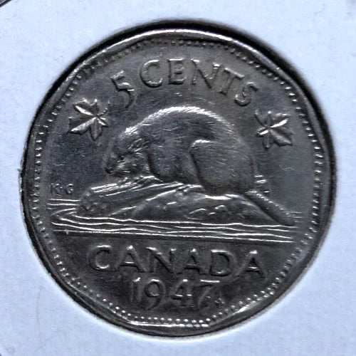 1947 Maple Canada 5 Cent George VI Canadian Nickel Coin Five Cents - NumisFind